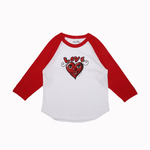 Kenny Scharf Love Raglan Kids Tshirt