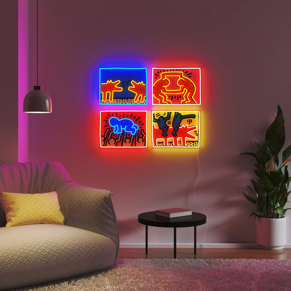 Mix Colored YP x Keith Haring Led Neon Sign