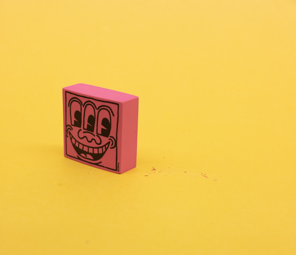Pink Smiley Keith Haring Eraser