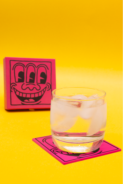 Keith Haring Pink Smiley Coasters (Pack of 4)