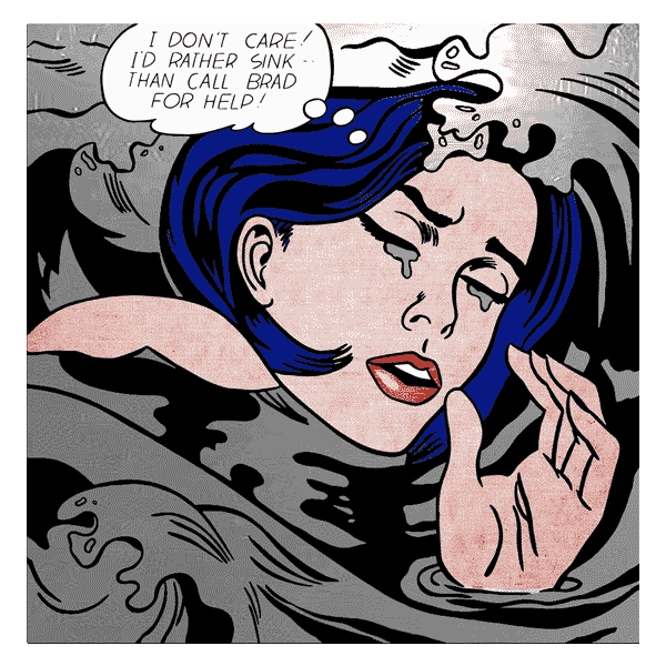 Drowning Girl | Roy Lichtenstein Sticker