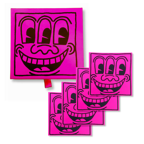 Keith Haring Pink Smiley Coasters (Pack of 4)