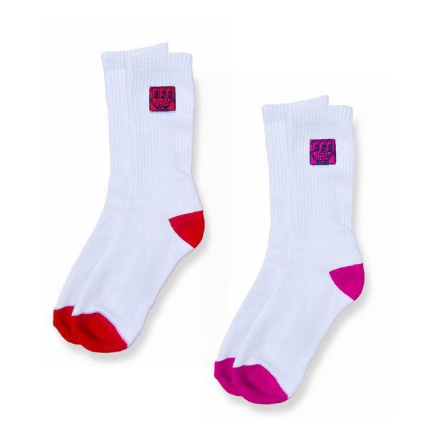 Keith Haring Pink and Red Smiley Socks (pack of 2 pairs)