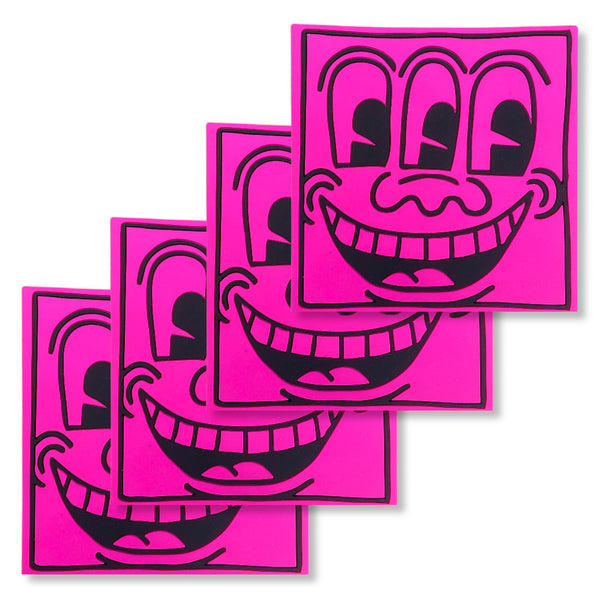 Keith Haring Pink Smiley Coasters (Pack of 4)
