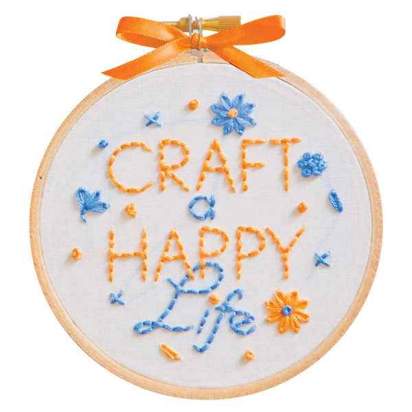 Craft a Happy Life Embroidery Wall Art Kit