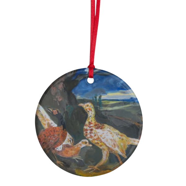 Karen Kilimnik 'pheasants + fairies in the field' Ornament
