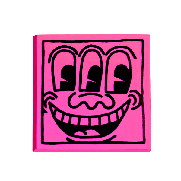 Pink Smiley Keith Haring Eraser