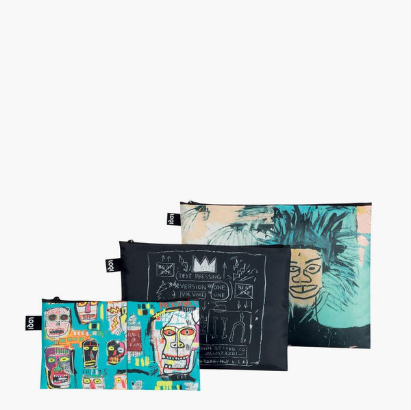 Jean-Michel Basquiat Skull, Crown, Portrait Recycled Zip Pockets