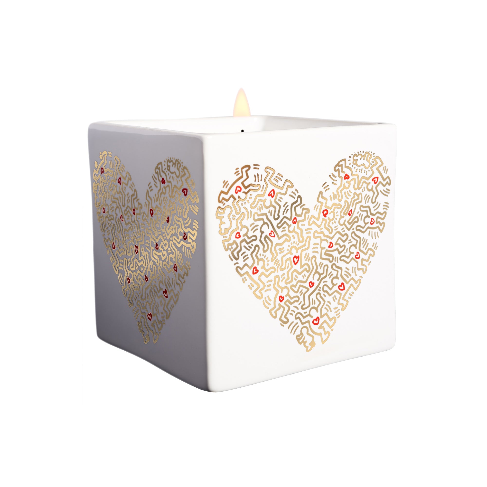Keith Haring perfumed candle ”Gold Pattern Heart”