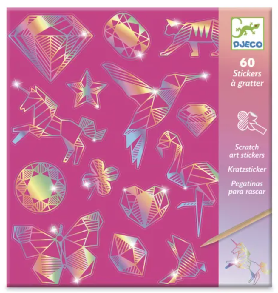DJECO Scratch Art Stickers Set - Diamond