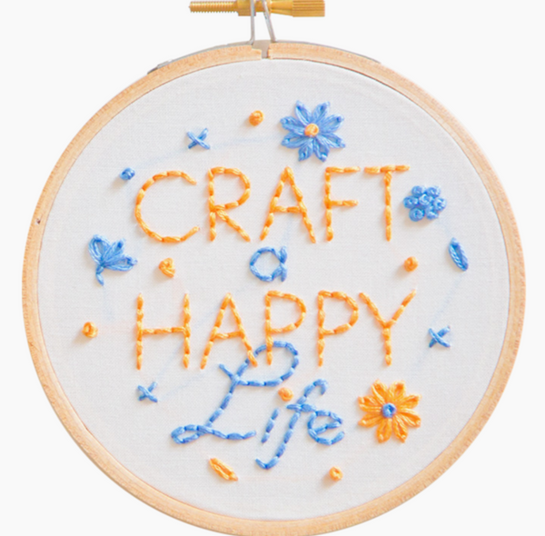 Craft a Happy Life Embroidery Wall Art Kit