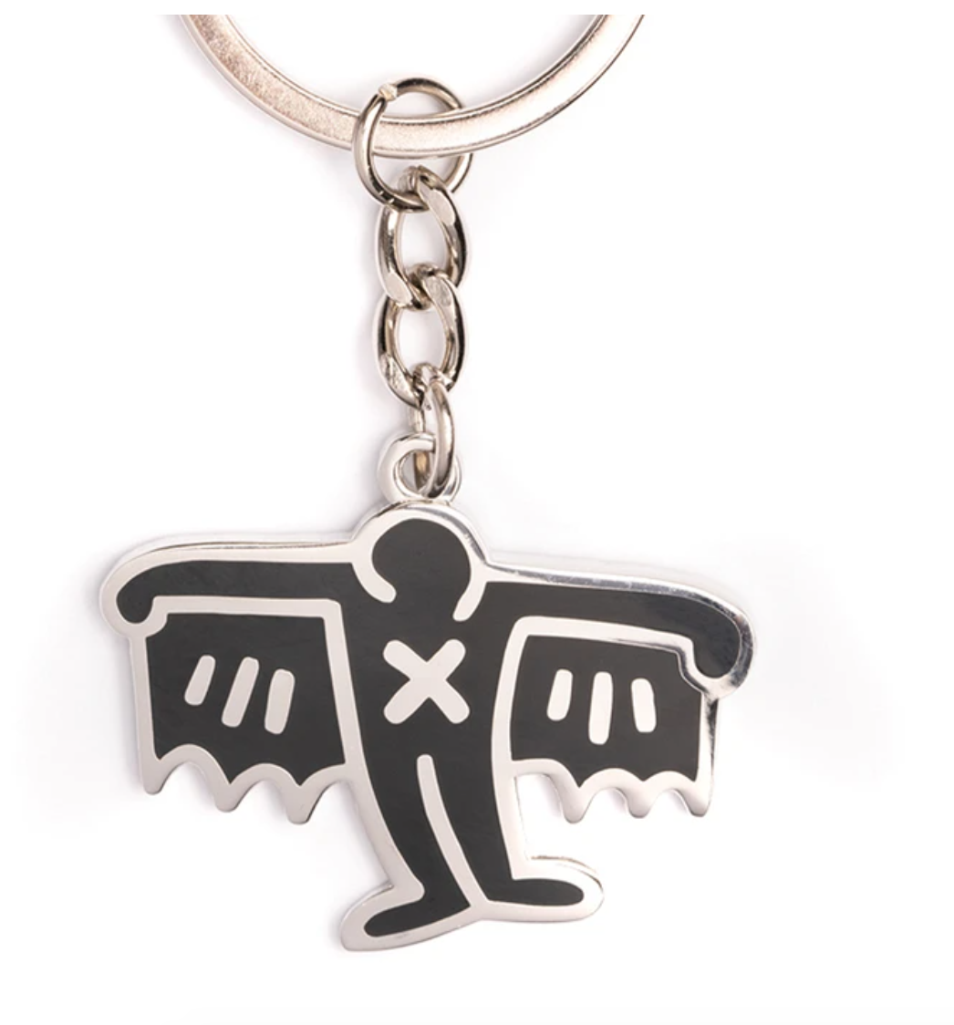 Keith Haring Black Bat Demon Keychain