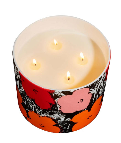 Andy Warhol Giant "Red-Pink Flowers"  Candle