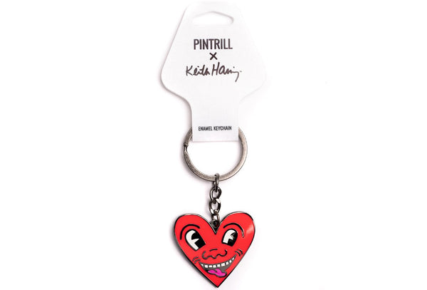 Keith Haring Red Heart Face Keychain